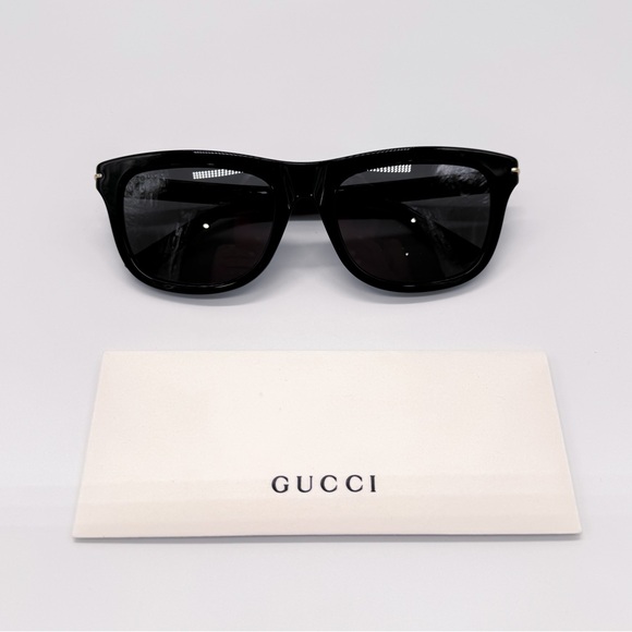 NEW GUCCI GG1444S 001 SQUARE BLACK GREY MEN SUNGLASSES GUCCI - Picture 11 of 12